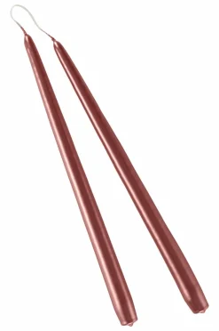 Ljus|Juldekoration|Jotex VICKAN METALLIC Antikljus 2-pack - Höjd 35 Cm Gammalrosa