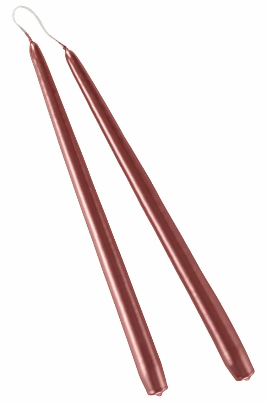 Ljus|Juldekoration|Jotex VICKAN METALLIC Antikljus 2-pack - Höjd 35 Cm Gammalrosa