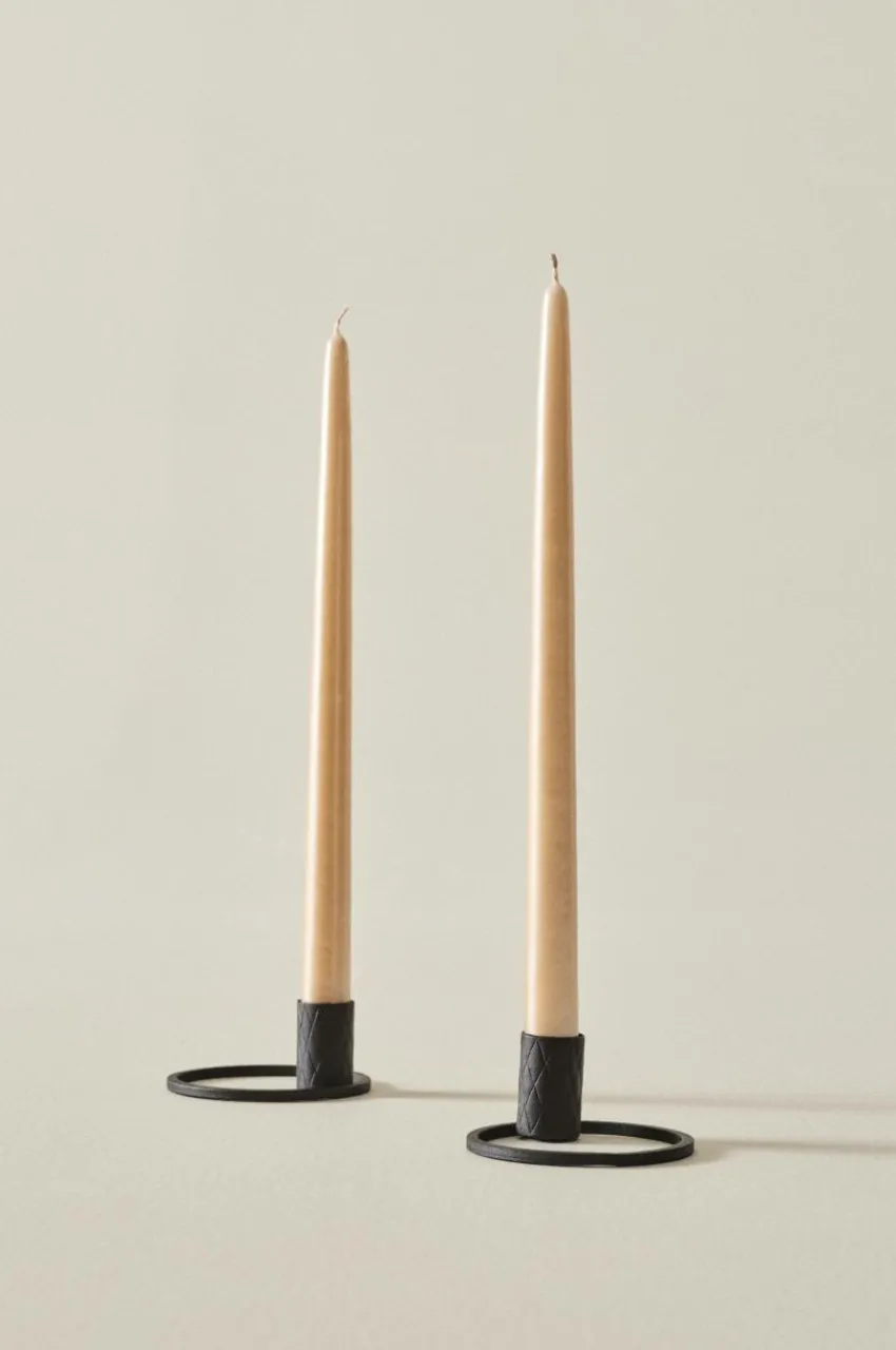 Ljus|Juldekoration|Jotex VICKAN METALLIC Antikljus 2-pack - Höjd 35 Cm Ljusbeige