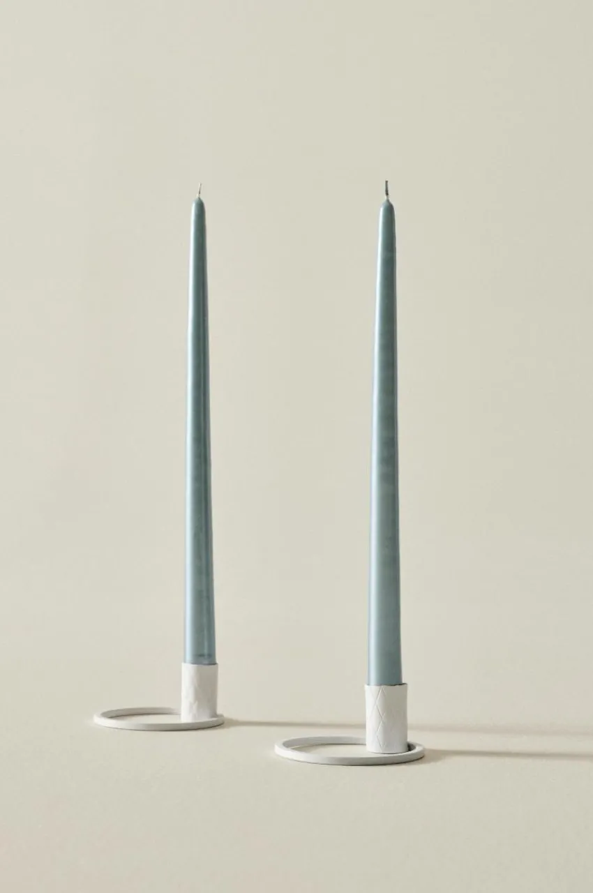Ljus|Jotex VICKAN PEARL Antikljus 2-pack - Höjd 35 Cm Eucalyptusgrön
