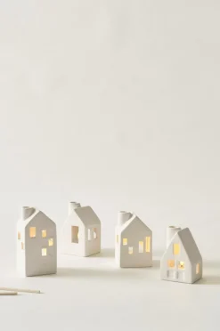 Ljuslyktor|Jotex VILLAGE Ljuslykta 4-pack Vit