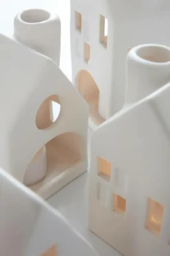 Ljuslyktor|Jotex VILLAGE Ljuslykta 4-pack Vit