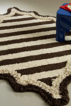 Bomulls- & Trasmattor|Barnmattor|Jotex VIOLETA MINI Fyrkantig Bomullsmatta 130x130 Cm Brun/naturvit
