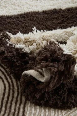 Bomulls- & Trasmattor|Barnmattor|Jotex VIOLETA MINI Fyrkantig Bomullsmatta 130x130 Cm Brun/naturvit