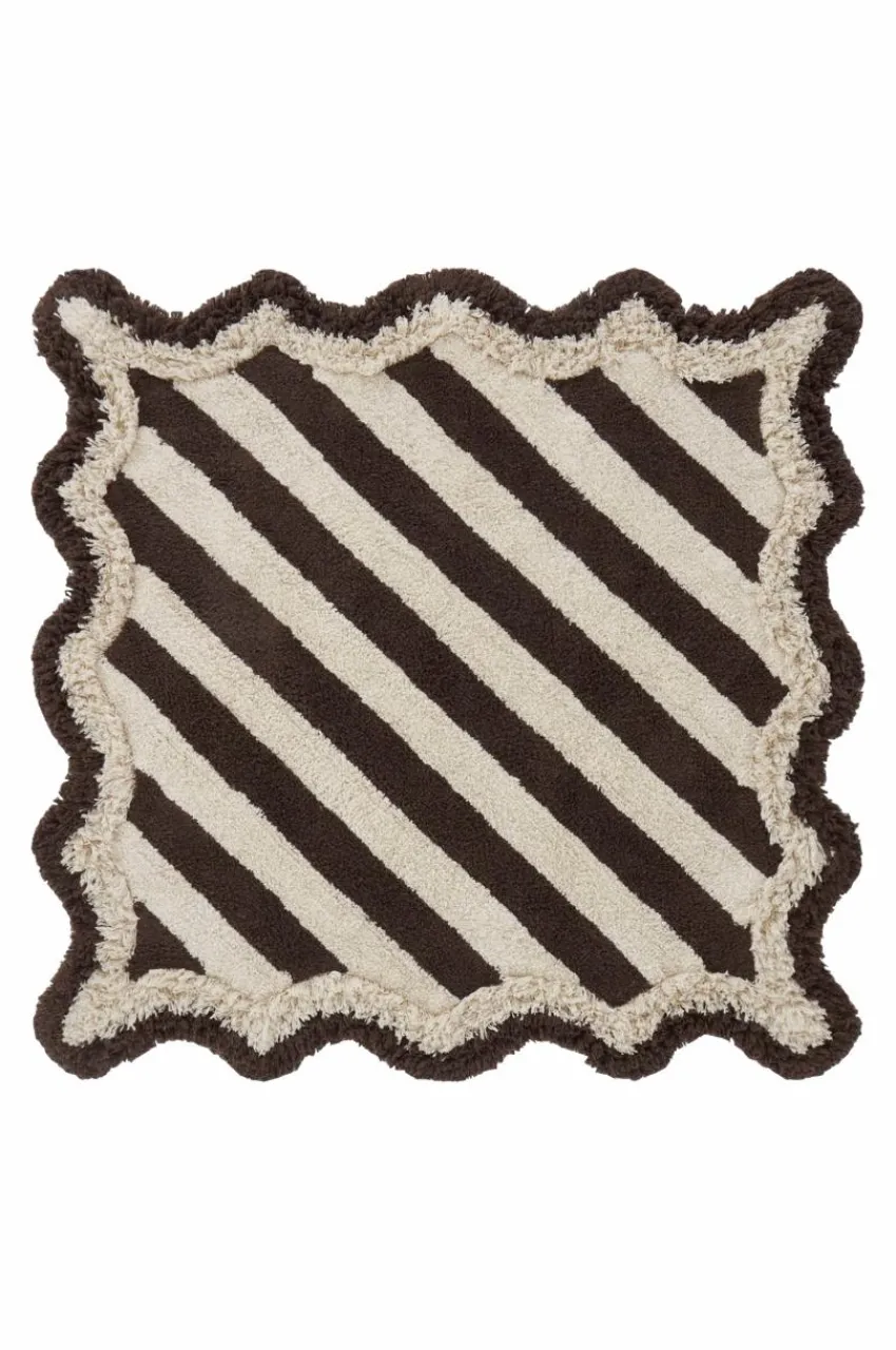 Bomulls- & Trasmattor|Barnmattor|Jotex VIOLETA MINI Fyrkantig Bomullsmatta 130x130 Cm Brun/naturvit
