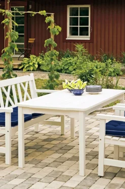 Utebord|Utemöbler|Jotex VISBY Bord 85x150 Cm Vit