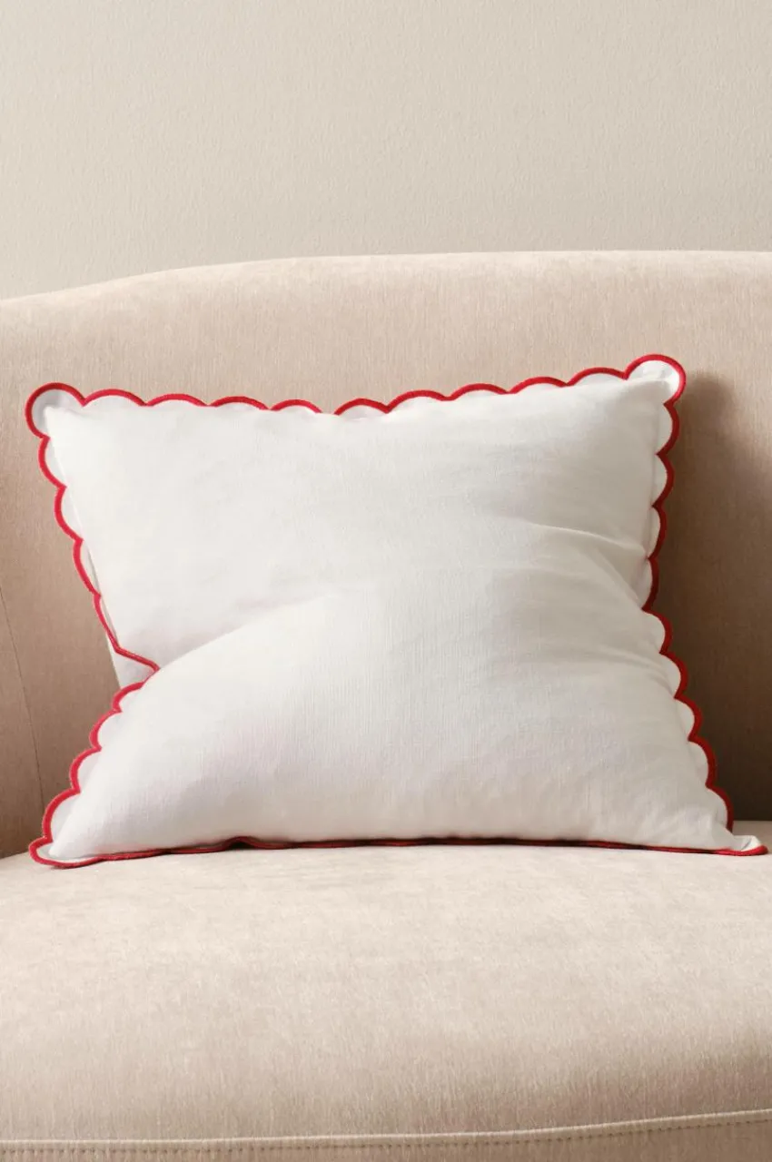 Prydnadskuddar & Fodral|Jotex VIVIAN Kuddfodral 45x45 Cm Naturvit/röd