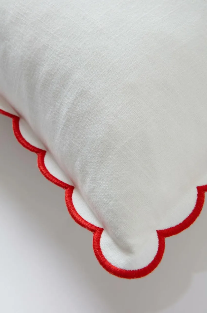 Prydnadskuddar & Fodral|Jotex VIVIAN Kuddfodral 45x45 Cm Naturvit/röd