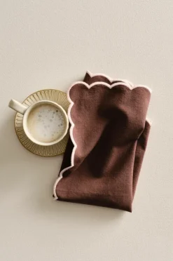 Servetter|Jotex VIVIAN Servett 2-pack Brun/rosa