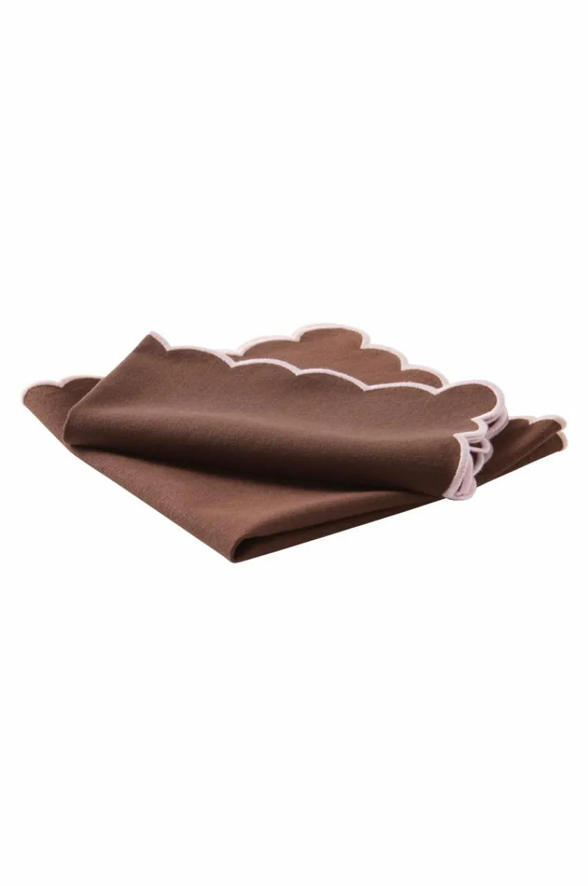 Servetter|Jotex VIVIAN Servett 2-pack Brun/rosa