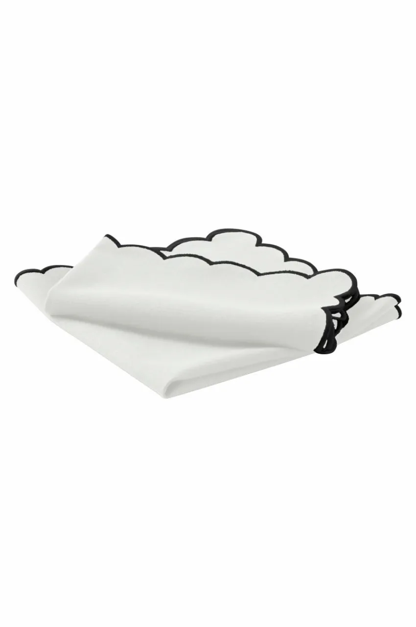 Servetter|Jotex VIVIAN Servett 2-pack Naturvit/svart