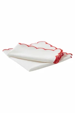 Servetter|Jotex VIVIAN Servett 2-pack Naturvit/röd