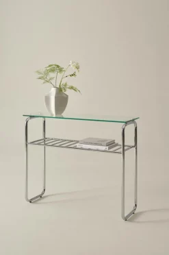 Bord|Jotex WALLE Sideboard 32x100 Cm Krom/glas