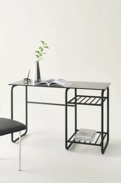 Skrivbord|Bord|Jotex WALLE Skrivbord 50x120 Cm Svart/grått glas