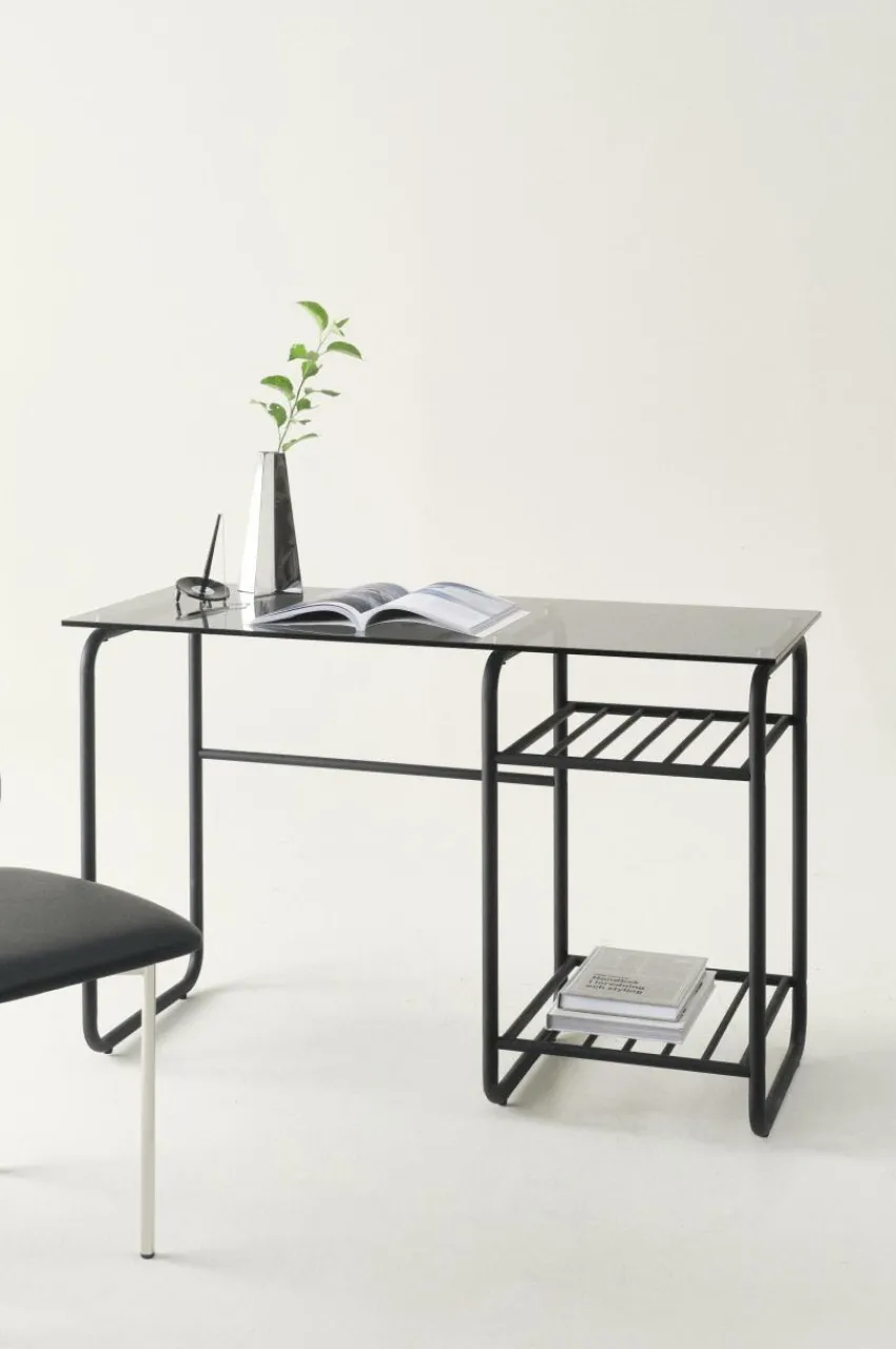 Skrivbord|Bord|Jotex WALLE Skrivbord 50x120 Cm Svart/grått glas