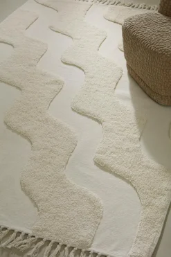 Bomulls- & Trasmattor|Barnmattor|Jotex WAVING Bomullsmatta Ekologisk 130x190 Cm Naturvit