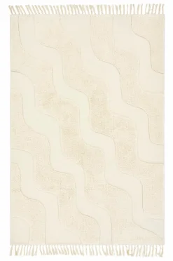 Bomulls- & Trasmattor|Barnmattor|Jotex WAVING Bomullsmatta Ekologisk 130x190 Cm Naturvit