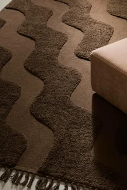 Bomulls- & Trasmattor|Barnmattor|Jotex WAVING Bomullsmatta Ekologisk 130x190 Cm Chokladbrun