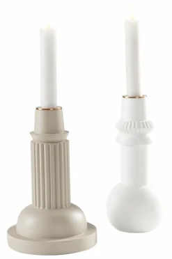 Ljusstakar|Jotex WILLA RAY Ljusstake 2-pack Vit/beigegrå