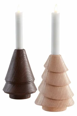 Julbelysning|Juldekoration|Jotex WOODY Ljustake 2-pack Ljusbrun/mörkbrun