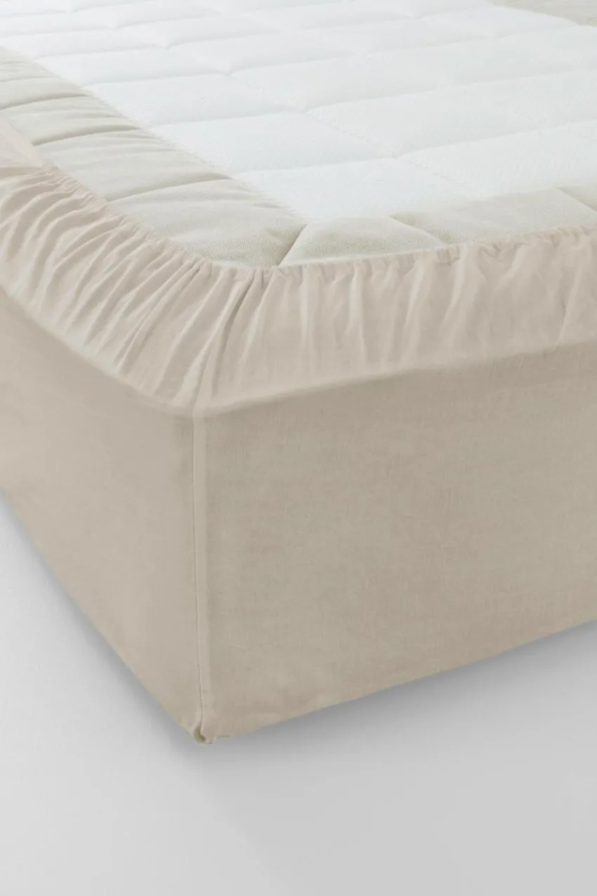 Dra-På-Lakan|Jotex ZACK Dra-på-lakan, Hög Madrass - Ekologisk Beige