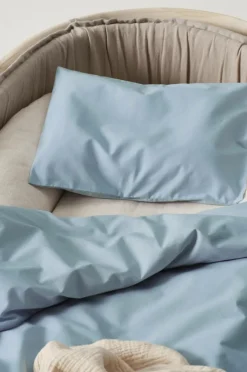 Barnsängkläder|Jotex ZACK PERCALE BABY Påslakanset Vagn/vagga - Ekologisk Dimblå