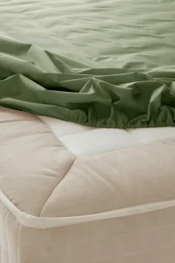 Dra-På-Lakan|Jotex ZACK PERCALE Dra-på-lakan, Hög Madrass - Ekologisk Khaki