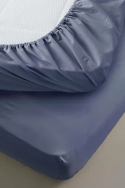 Barnsängkläder|Jotex ZACK PERCALE MINI Dra-på-lakan - Ekologisk Åskblå