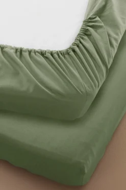Barnsängkläder|Jotex ZACK PERCALE MINI Dra-på-lakan - Ekologisk Khaki