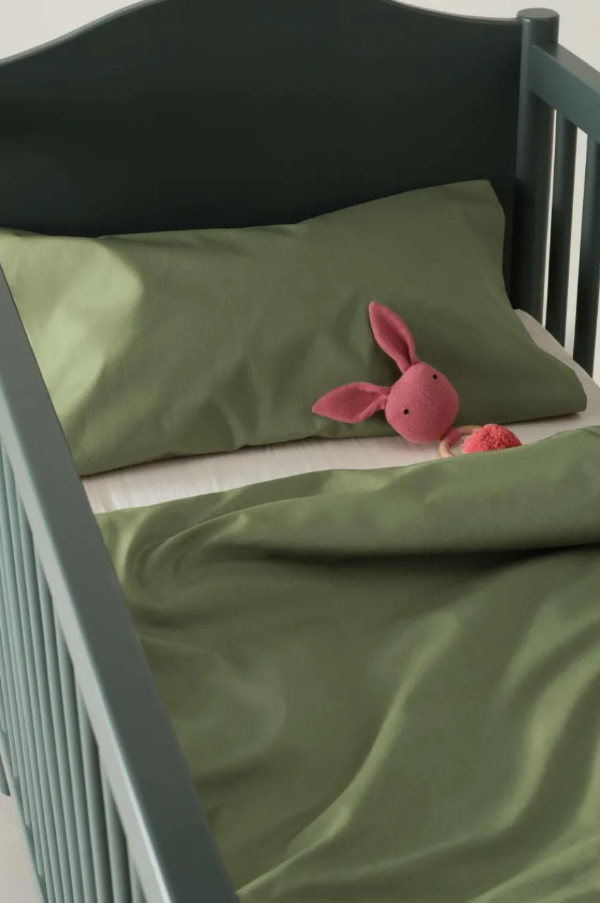Barnsängkläder|Jotex ZACK PERCALE MINI Påslakanset Spjälsäng - Ekologisk Khaki