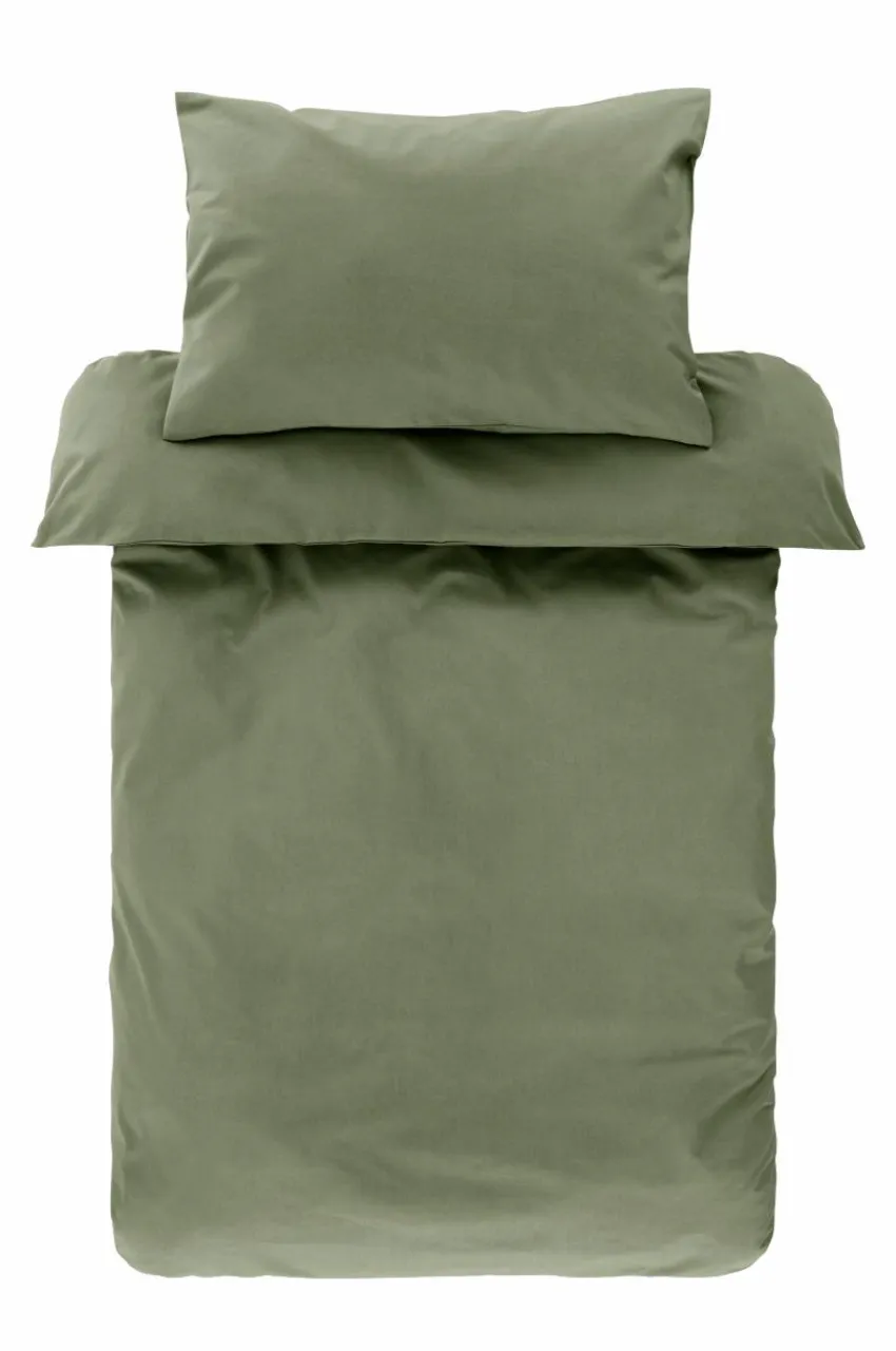 Barnsängkläder|Jotex ZACK PERCALE MINI Påslakanset Spjälsäng - Ekologisk Khaki