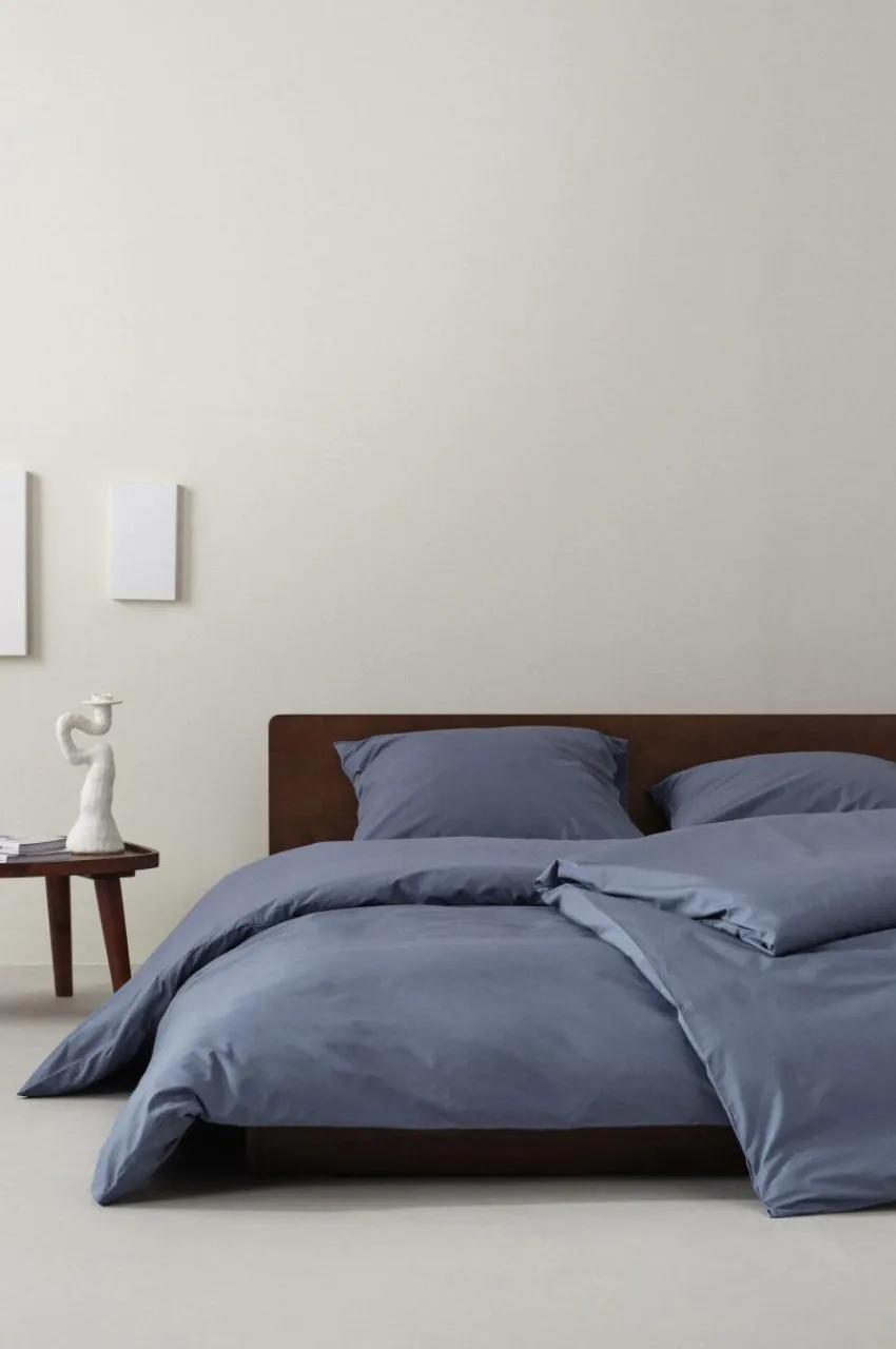 Påslakanset|Jotex ZACK PERCALE Påslakanset Enkelsäng - Ekologisk Åskblå