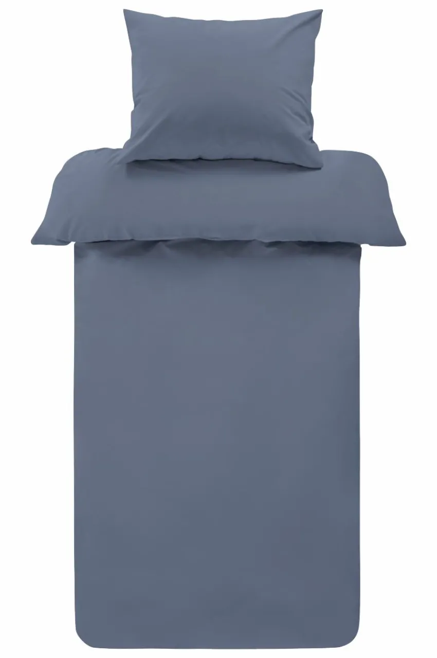 Påslakanset|Jotex ZACK PERCALE Påslakanset Enkelsäng - Ekologisk Åskblå
