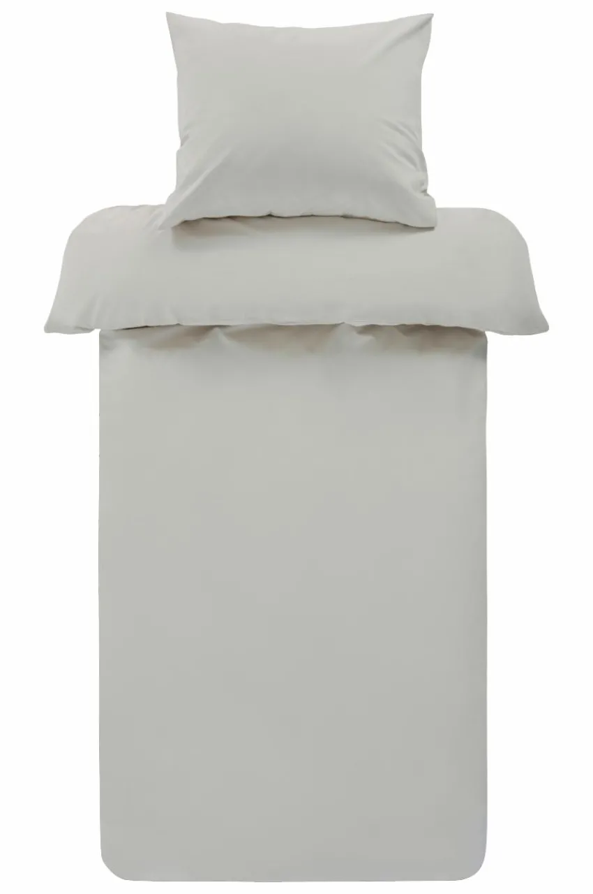 Påslakanset|Jotex ZACK PERCALE Påslakanset Enkelsäng - Ekologisk Ljusbeige