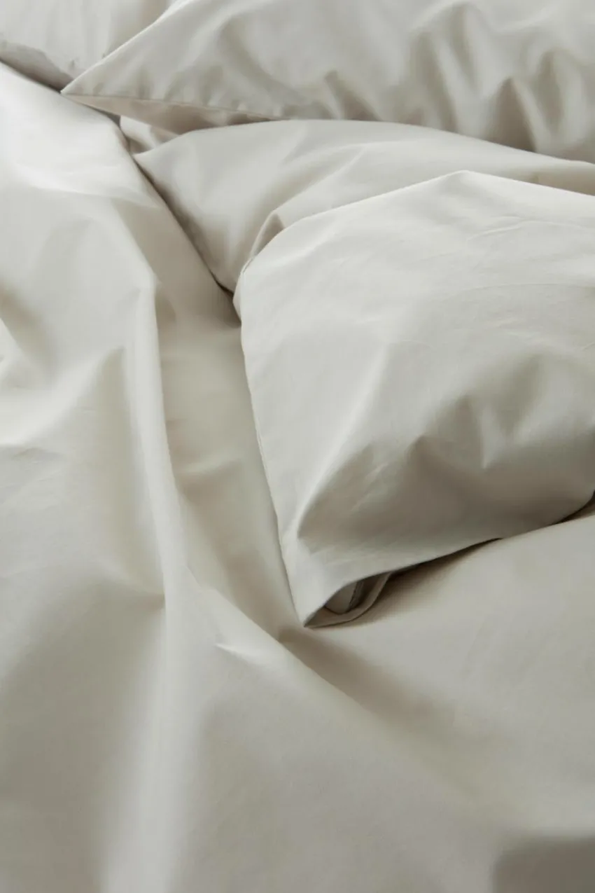 Påslakanset|Jotex ZACK PERCALE Påslakanset Enkelsäng - Ekologisk Ljusbeige