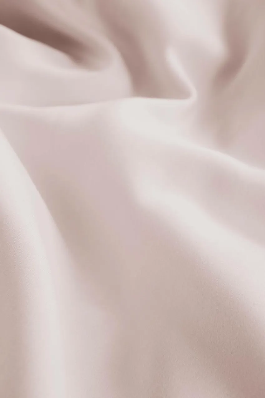 Påslakanset|Jotex ZACK SATIN Påslakanset Dubbelsäng Ekologisk Blekrosa