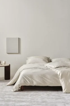 Påslakanset|Jotex ZACK SATIN Påslakanset Enkelsäng - Ekologisk Beige