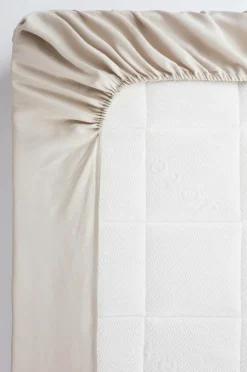Påslakanset|Jotex ZACK SATIN Påslakanset Enkelsäng - Ekologisk Beige