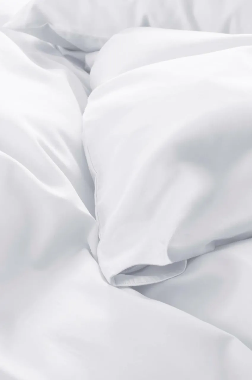 Påslakanset|Jotex ZACK SATIN Påslakanset Enkelsäng - Ekologisk Vit