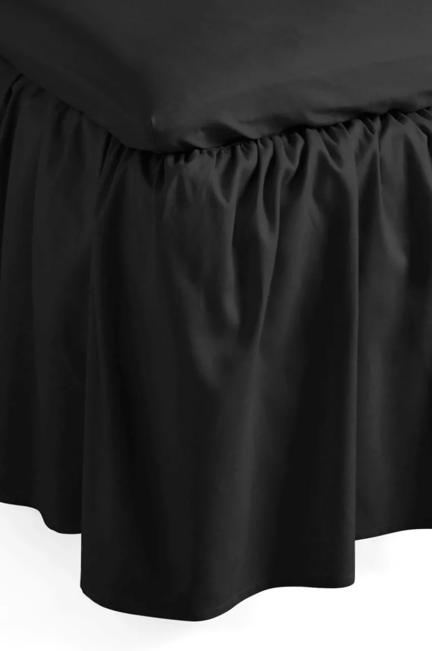 Sängkappor|Jotex ZACK Volangsängkappa 45 Cm - Ekologisk Gråsvart